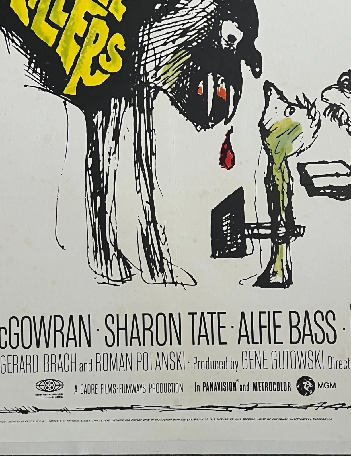 The Fearless Vampire Killers Original US One Sheet LINEN BACKED Film Poster '67, image 4