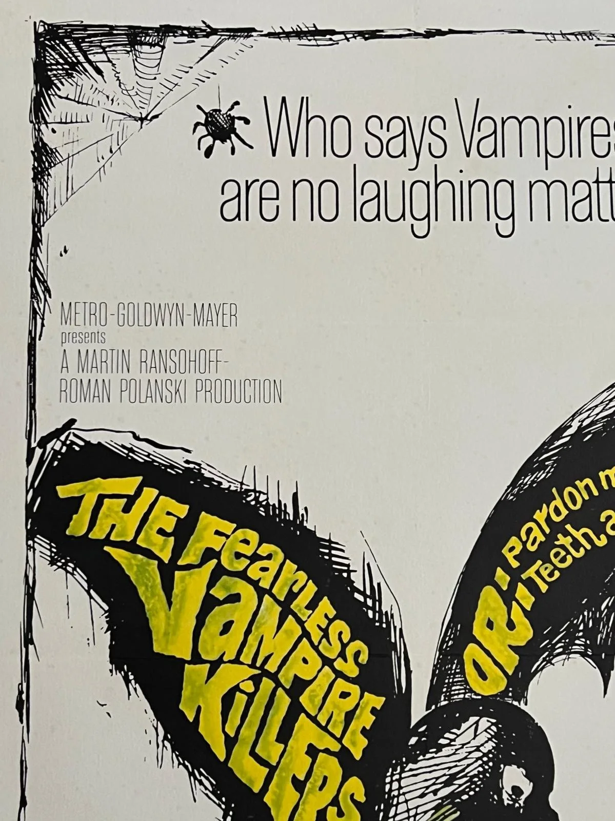 The Fearless Vampire Killers Original US One Sheet LINEN BACKED Film Poster '67, image 5