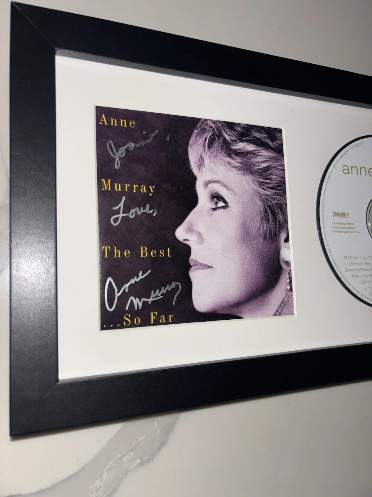 Anne Murray Signed And Framed CD Booklet And CD For “The Best”. Rare - Legend!, изображение 2