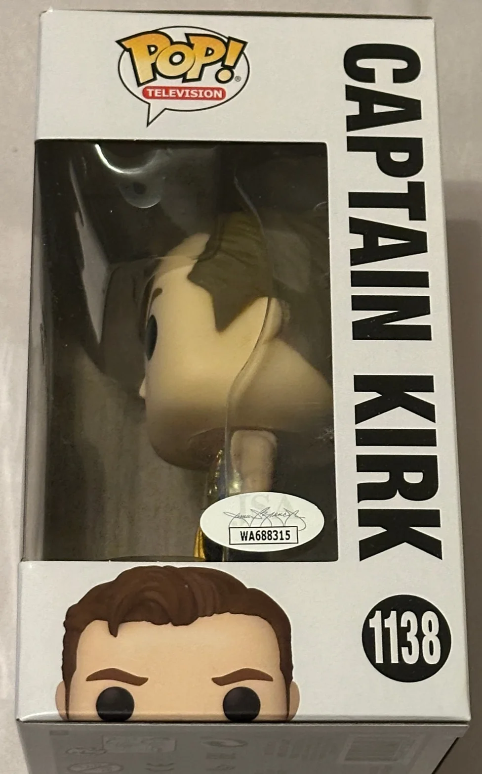 William Shatner — William Shatner Signed Funko Pop #1138 Star Trek "Captain Kirk" w/ JSA Wit. COA, image 4