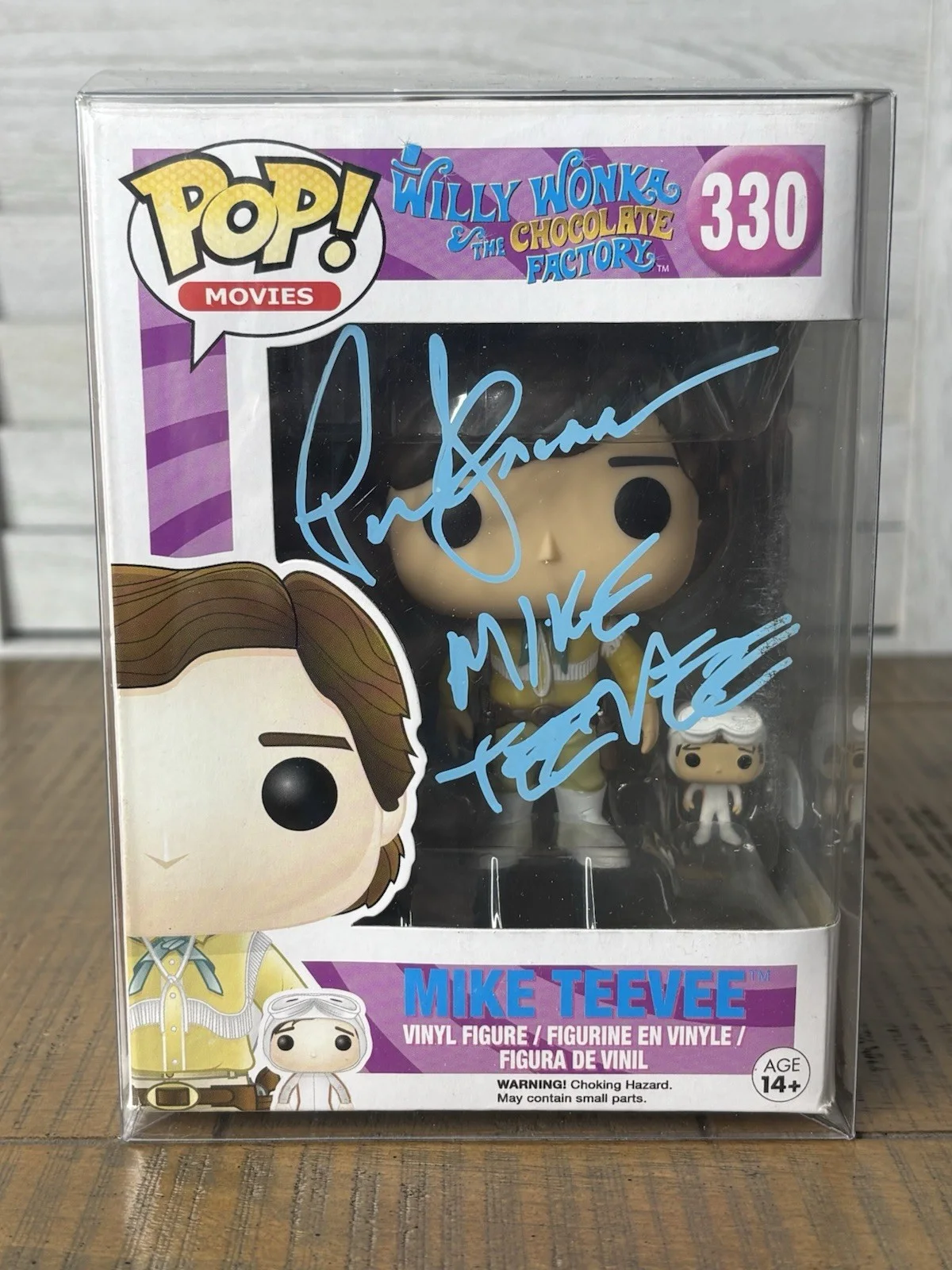 Mike Teevee — Mike Teevee Signed Funko Pop #330 - Willy Wonka Beckett Auth + Golden Egg Prop, изображение 2