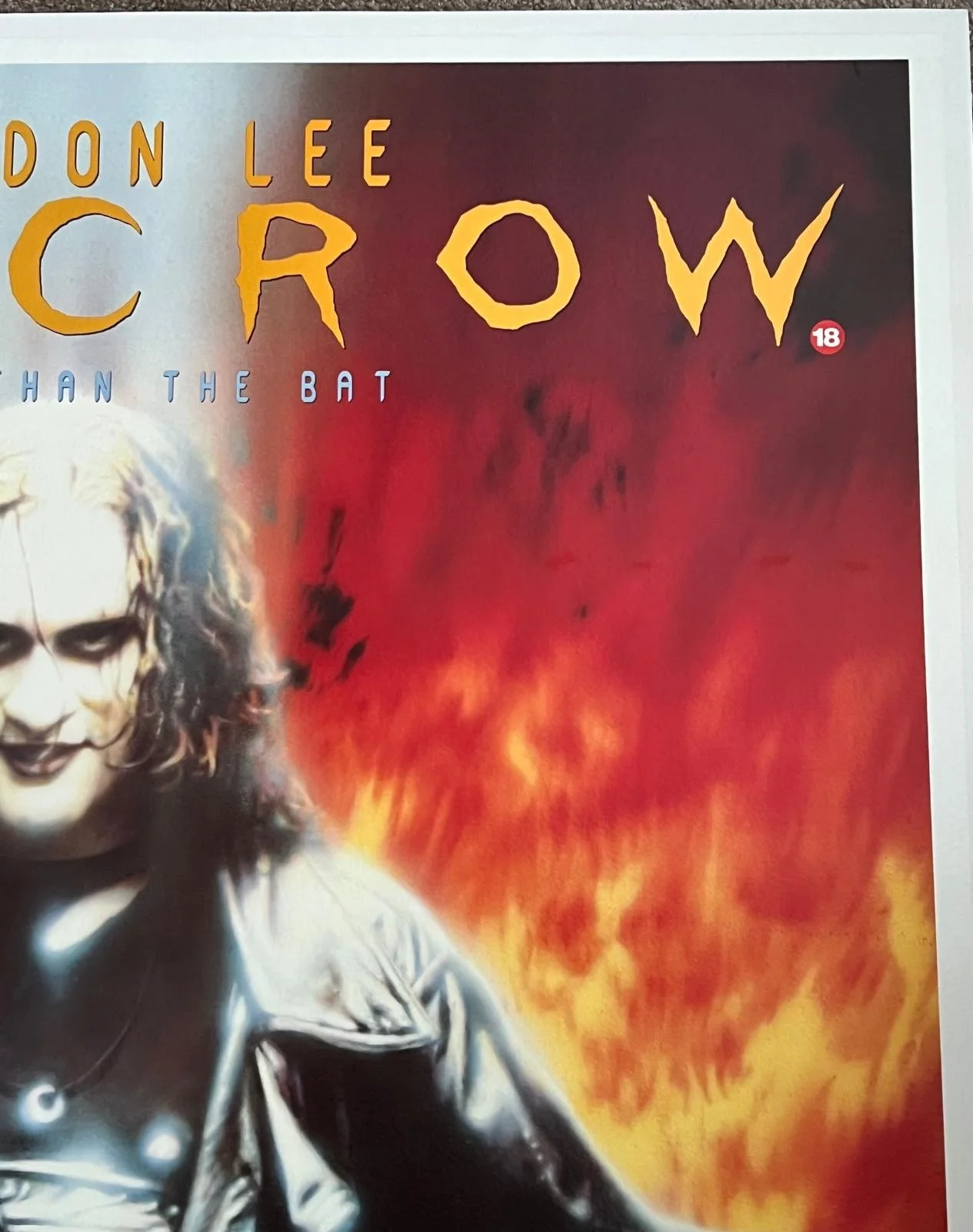 The Crow Original UK British Quad Film Poster LINEN BACKED 30X40" 1994 w/cert, изображение 3