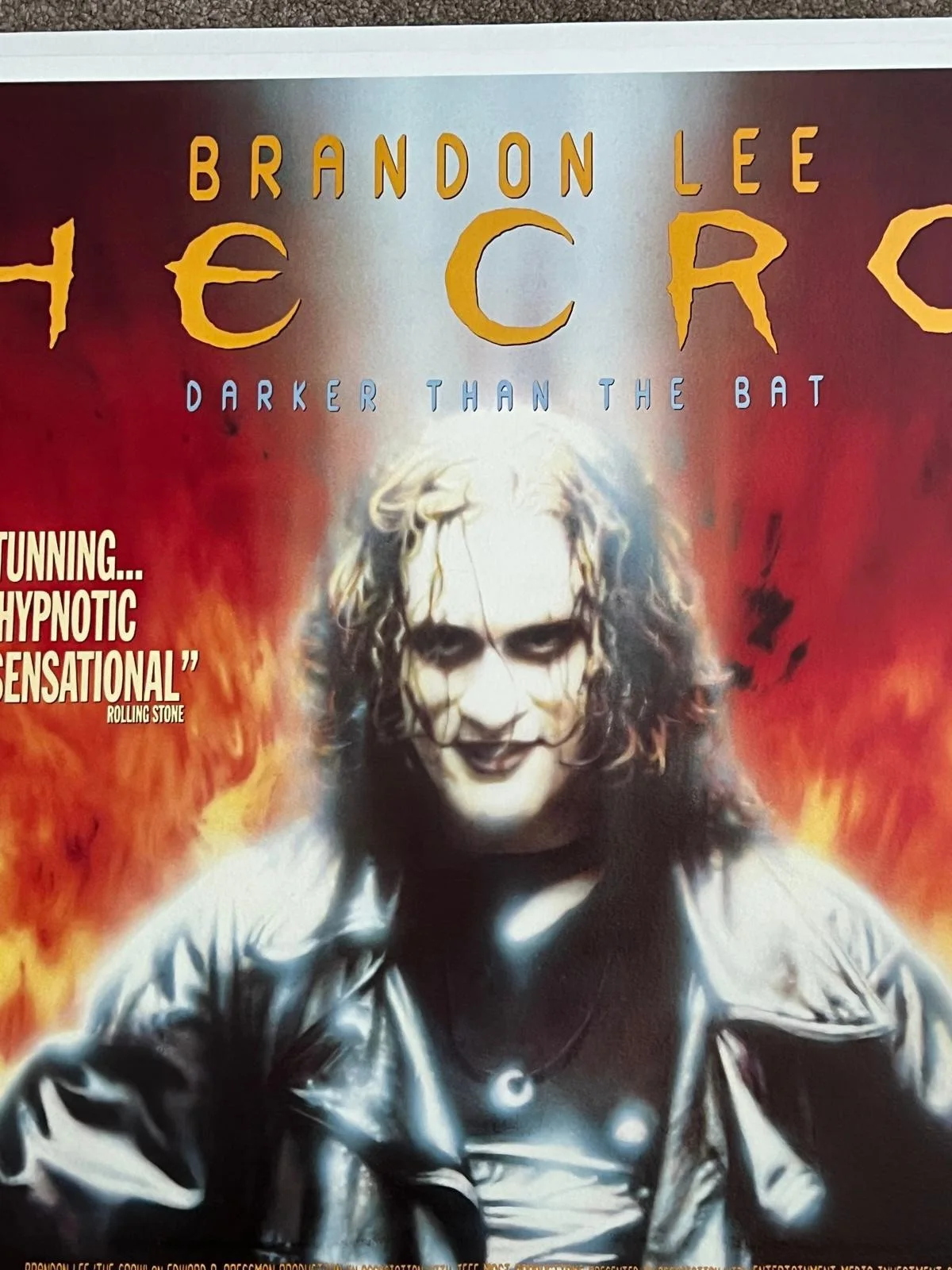 The Crow Original UK British Quad Film Poster LINEN BACKED 30X40" 1994 w/cert, изображение 4