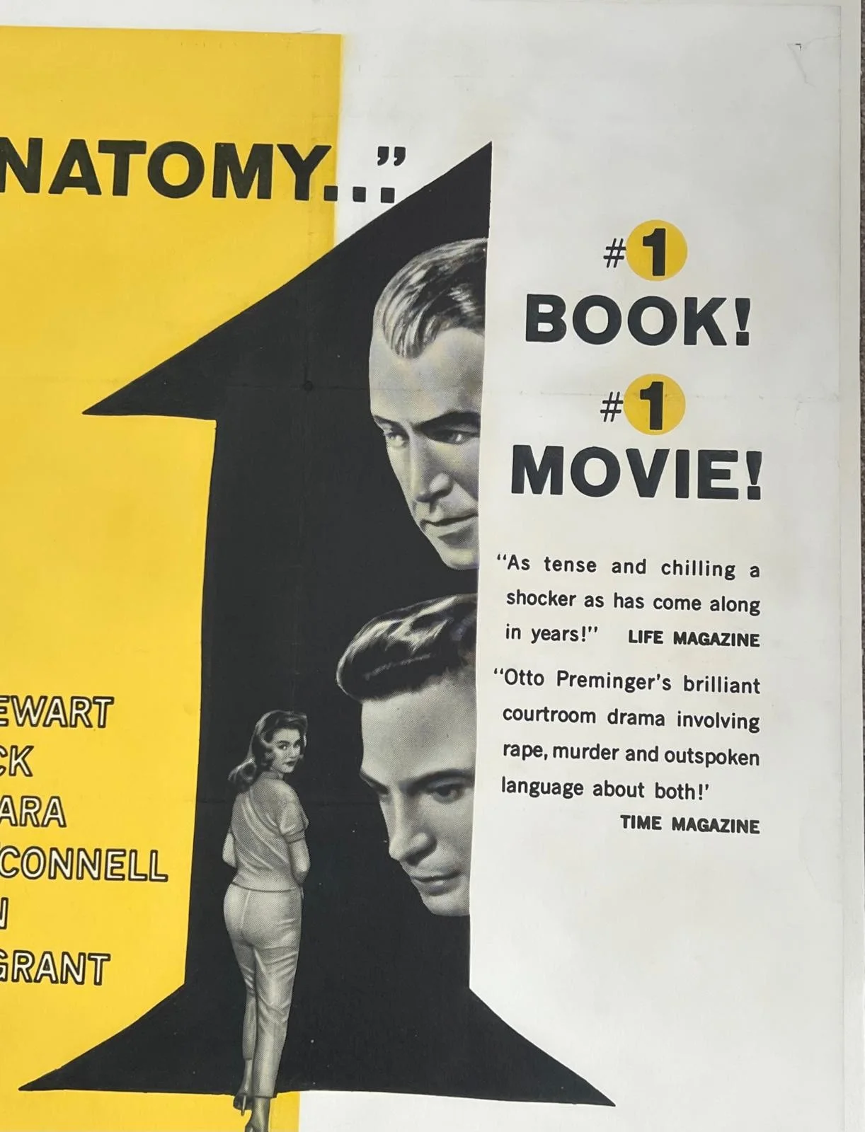 Anatomy of a Murder Original US One Sheet LINEN BACKED Film Poster Style A 1959, изображение 2