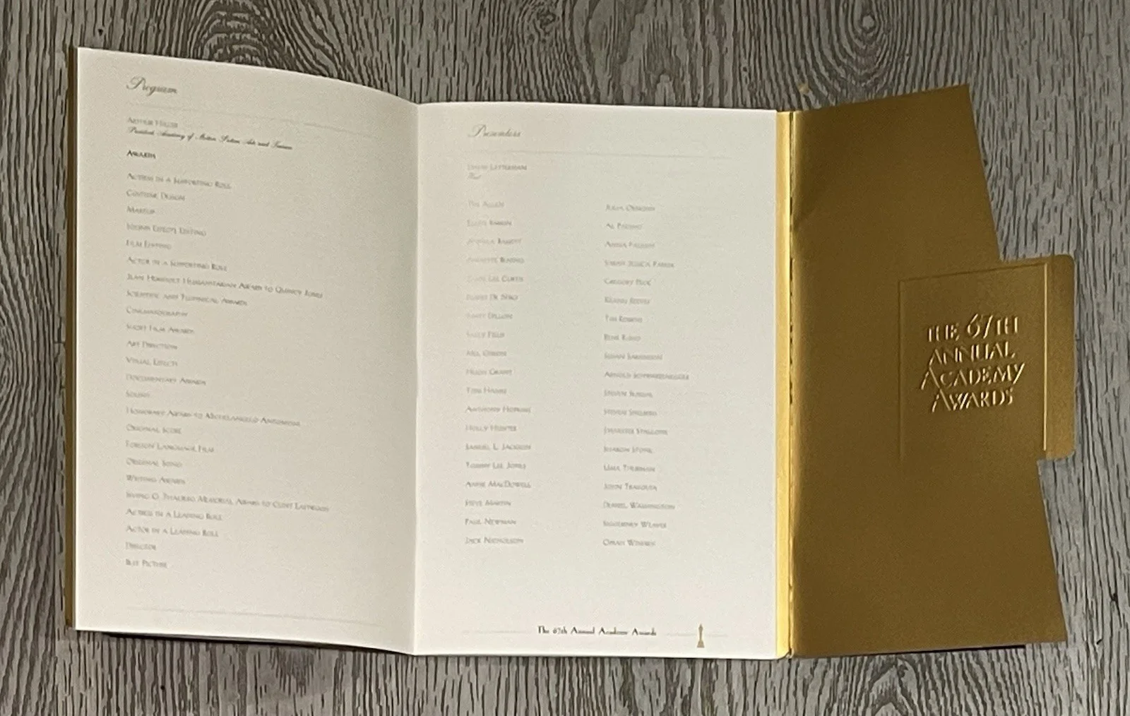 THE 67th ANNUAL ACADEMY AWARDS SOUVENIR BROCHURE 1994 THE OSCARS Ex condition, изображение 4