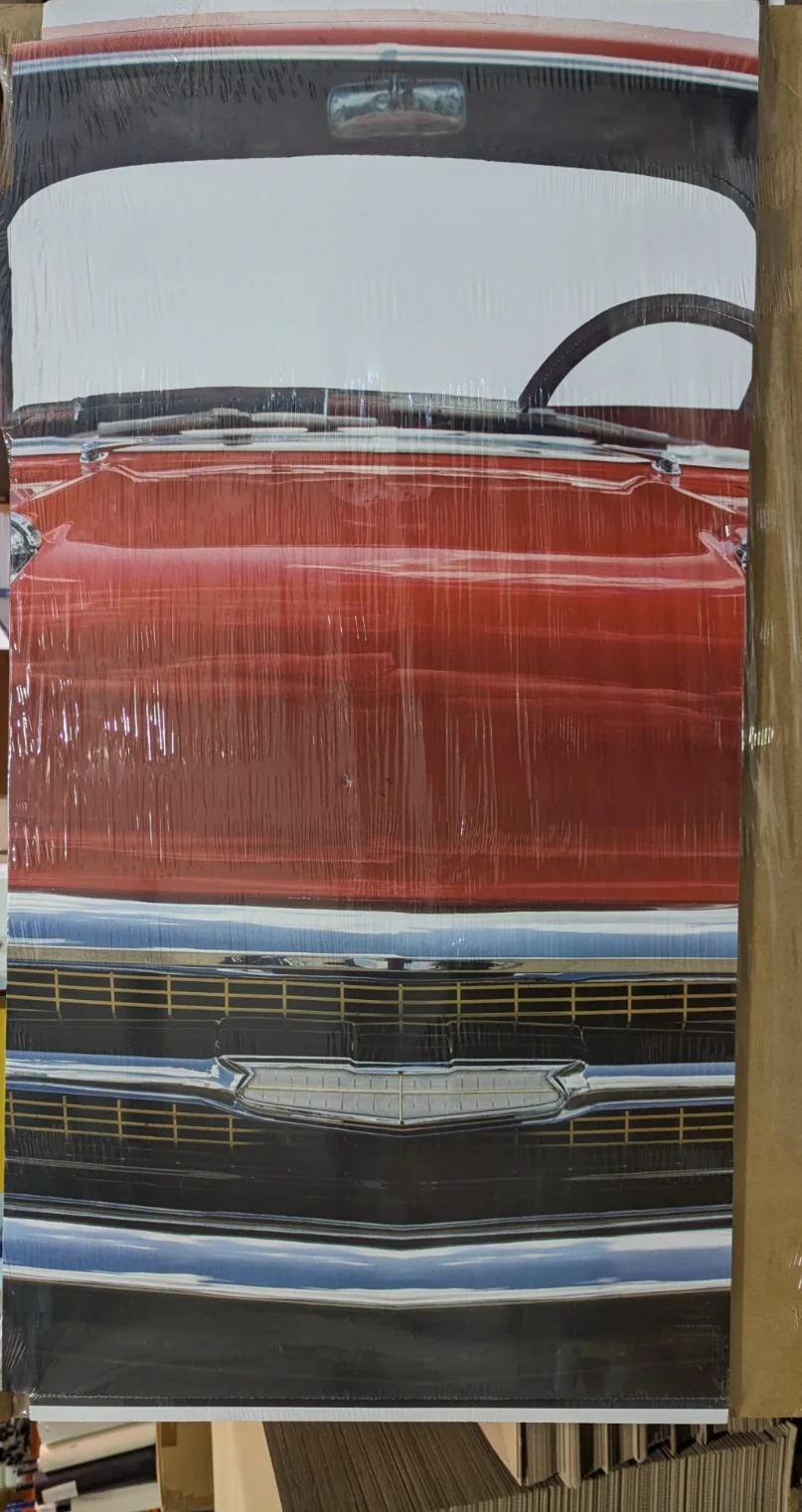Red Car Cardboard Stand-In Vintage Style Party Standee *Damaged*, image 3