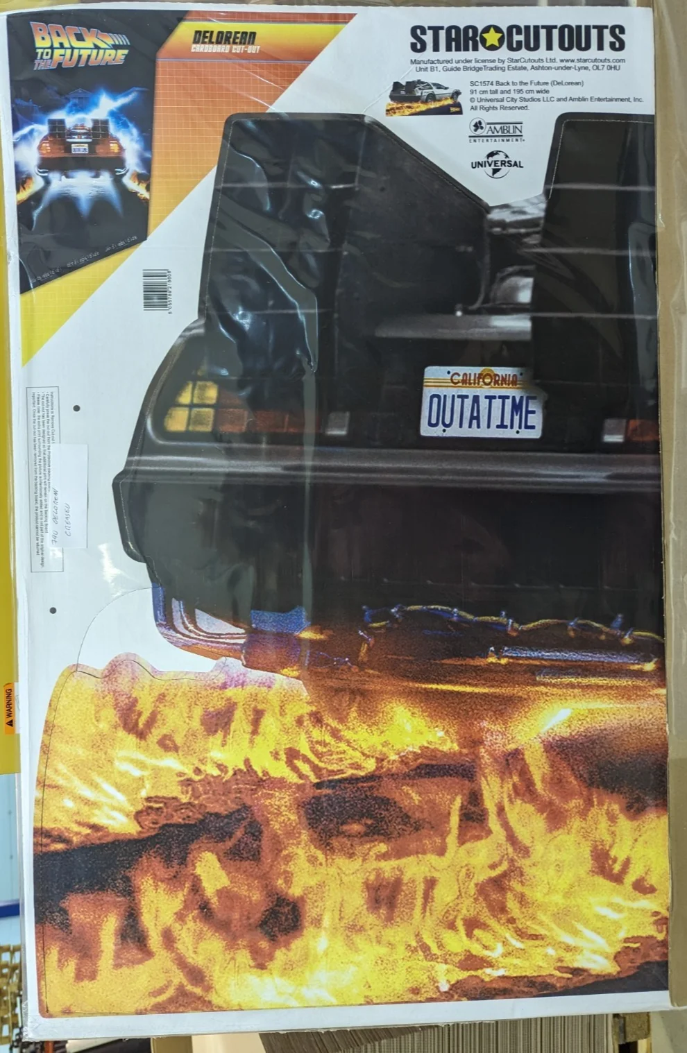 De Lorean Car Cardboard Cutout Back to the Future Standee *Damaged*, изображение 2