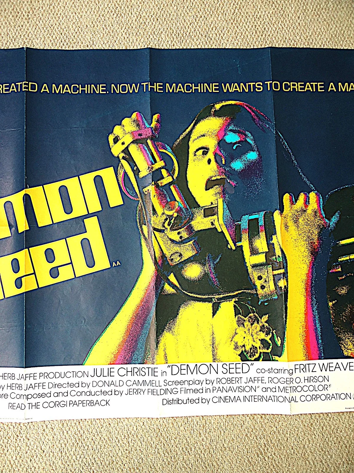 DEMON SEED UK QUAD HORROR FILM POSTER 1977 JULIE CHRISTIE Fritz Weaver RARE GEM, изображение 5