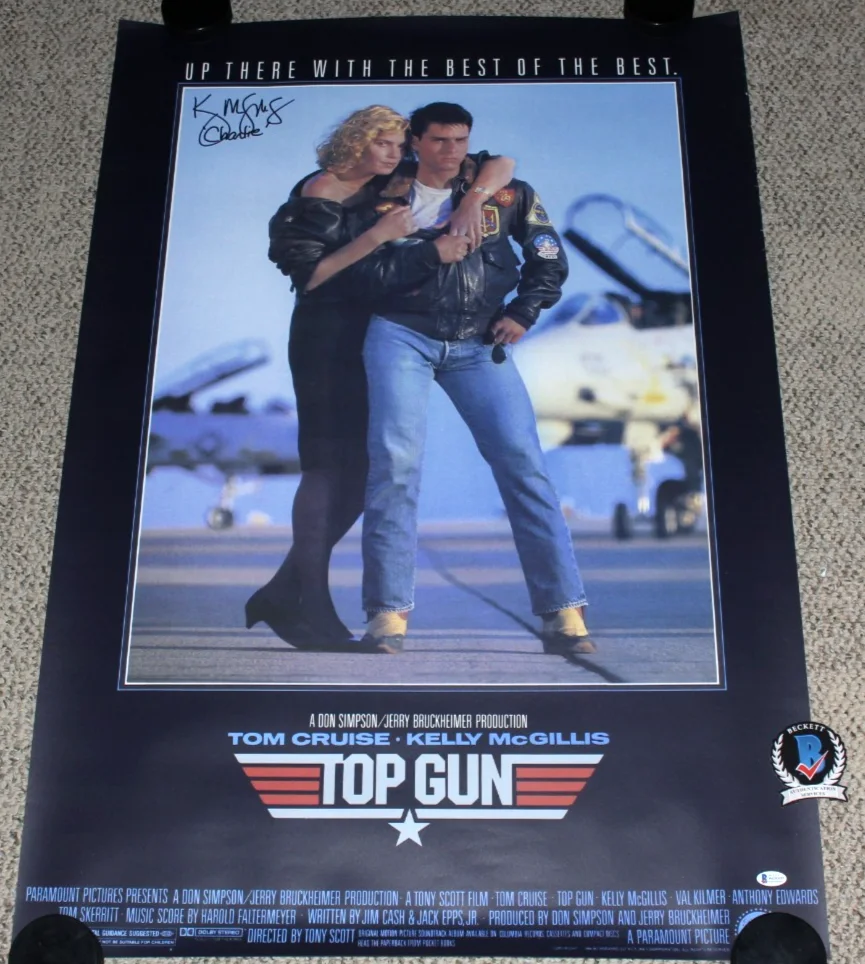 Kelly McGillis — KELLY MCGILLIS SIGNED TOP GUN 27x40 FULL-SIZE F/S MOVIE POSTER BAS BECKETT COA