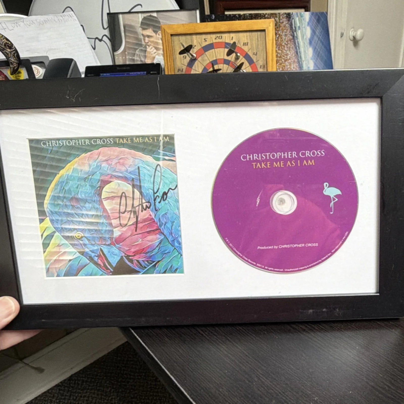 CHRISTOPHER CROSS SIGNED FRAMED 'TAKE ME AS I AM' CD CHRIS ALBUM BECKETT, изображение 2