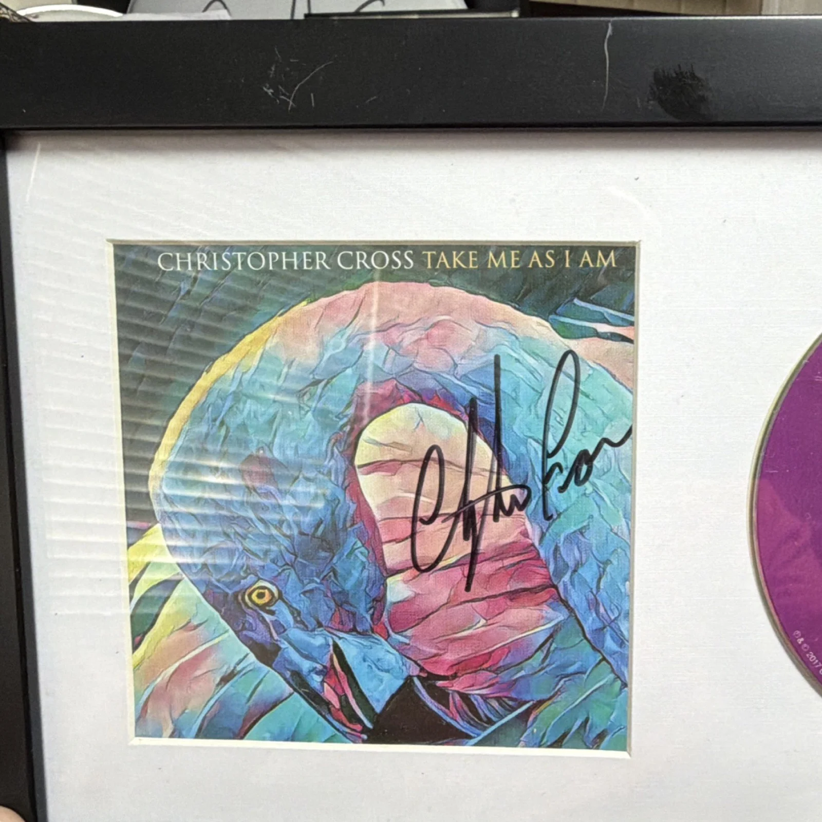 CHRISTOPHER CROSS SIGNED FRAMED 'TAKE ME AS I AM' CD CHRIS ALBUM BECKETT, изображение 4