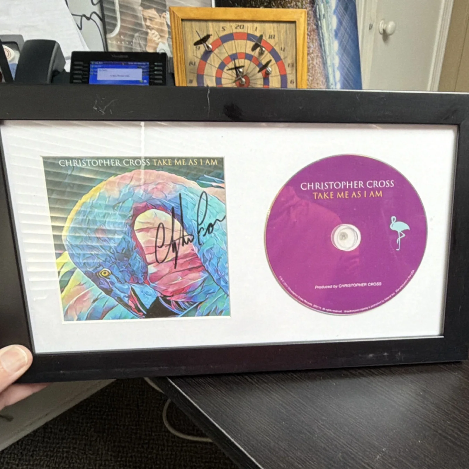 CHRISTOPHER CROSS SIGNED FRAMED 'TAKE ME AS I AM' CD CHRIS ALBUM BECKETT, изображение 5