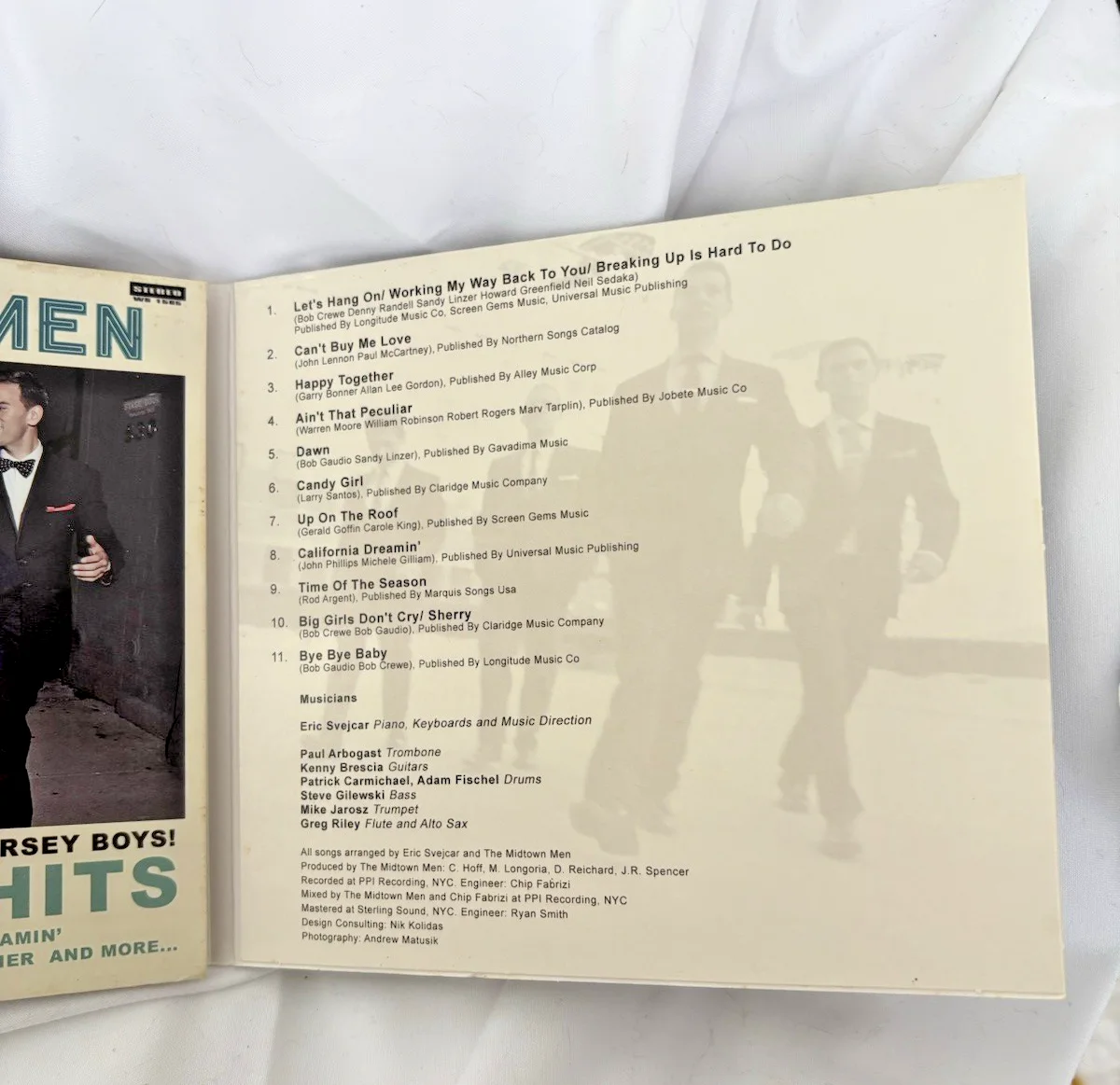 The Midtown Men 2011 Sixties Hits CD SIGNED by 4 stars from Jersey Boys broadway, изображение 4