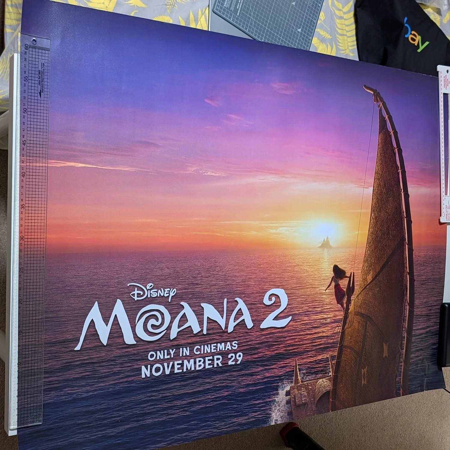 Disney's MOANA 2 (2024) UK Quad Size Film Poster (Teaser) *ROLLED* w/ edge wear, изображение 2