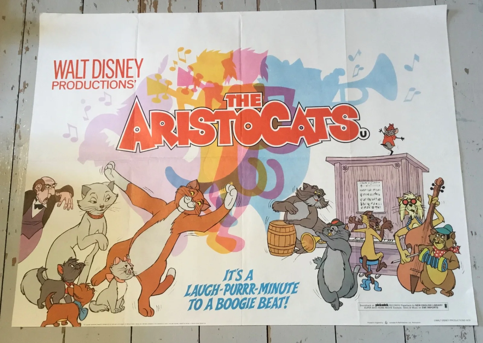 The Aristocats 1979 U.K. Re Release Quad Poster 30 X 40 '', изображение 2