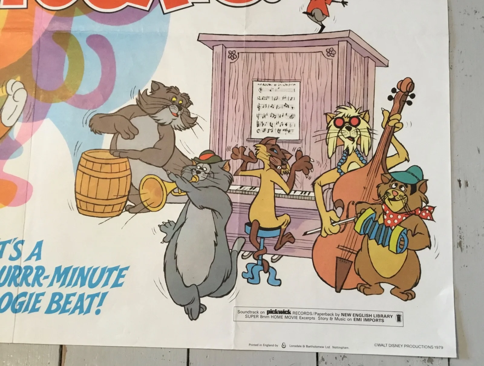 The Aristocats 1979 U.K. Re Release Quad Poster 30 X 40 '', изображение 3