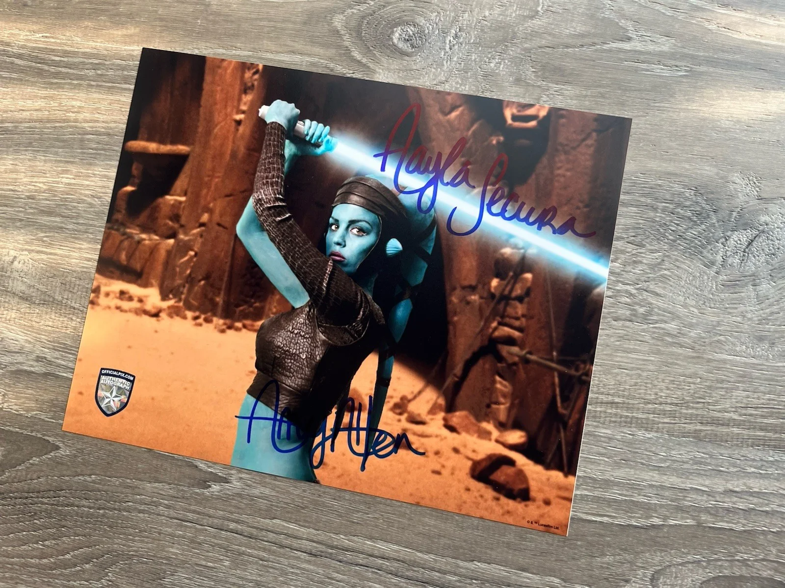 Amy Allen — Amy Allen Signed Aayla Secura 8x10 Photo Official Pix COA Star Wars OPX Jedi, изображение 5