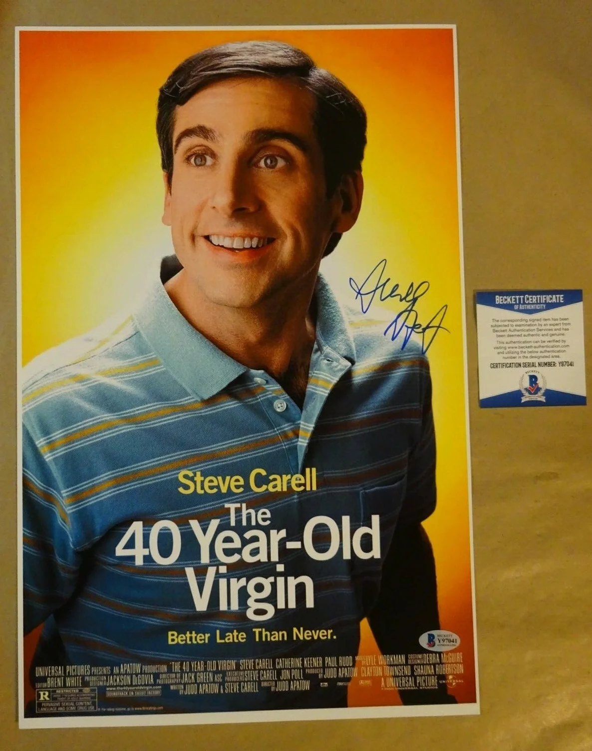 Judd Apatow — Signed JUDD APATOW Autographed THE 40 YEAR OLD VIRGIN Photo 11"x17" BECKETT COA