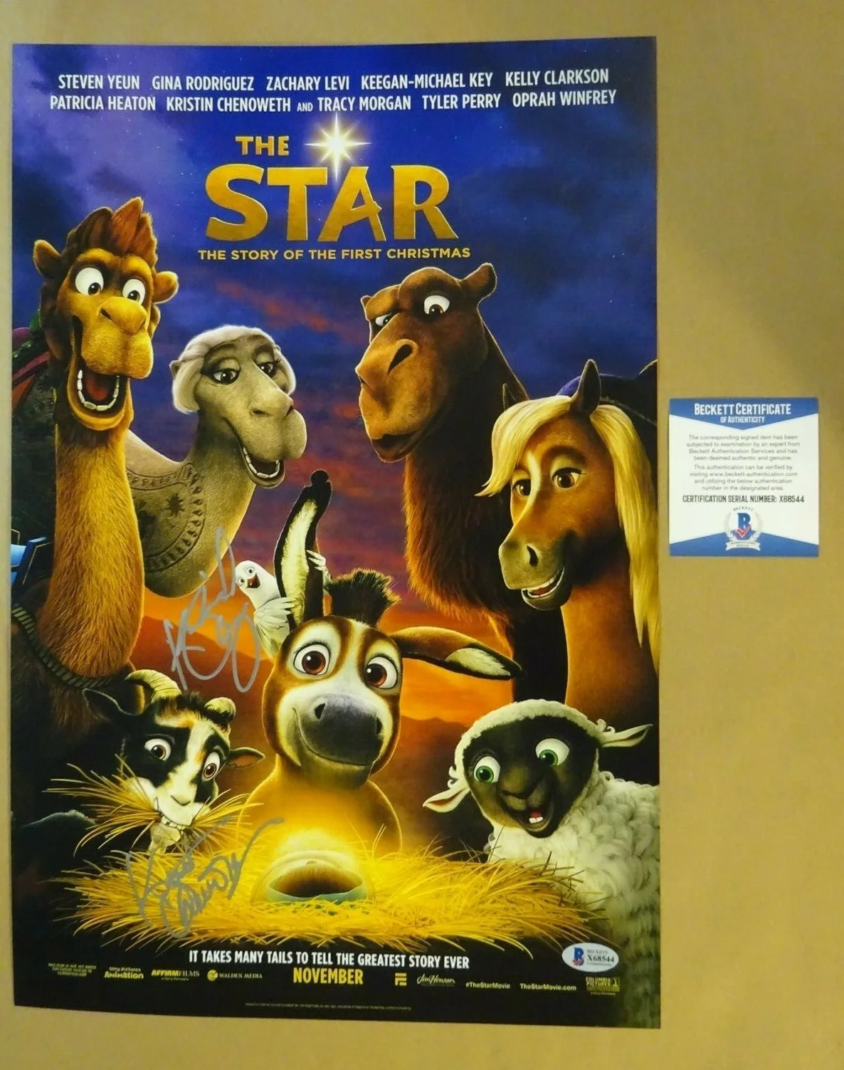 Keegan-Michael Key & Kristin Chenoweth — Signed KEEGAN-MICHAEL KEY KRISTIN CHENOWETH THE STAR 12x18 Photo BECKETT BAS COA