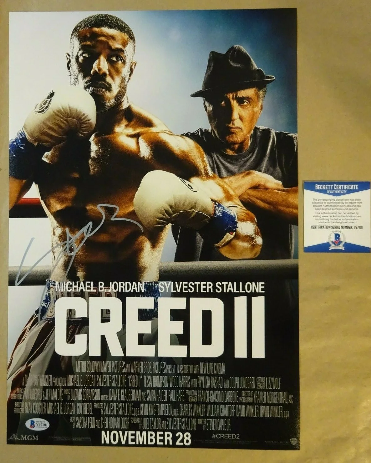 Steven Caple Jr — Signed STEVEN CAPLE JR. Autographed CREED II 12"x18" Photo BECKETT BAS COA