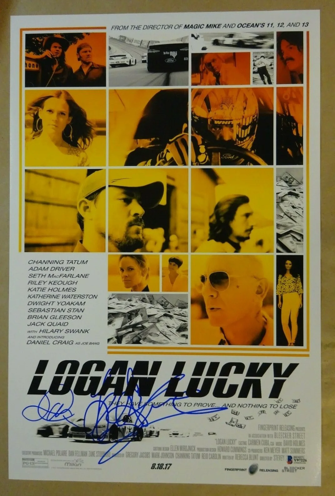 Jack Quaid, LeAnn Rimes — Signed JACK QUAID LEANN RIMES - LOGAN LUCKY 12"x18" Photo BECKETT BAS COA, image 2