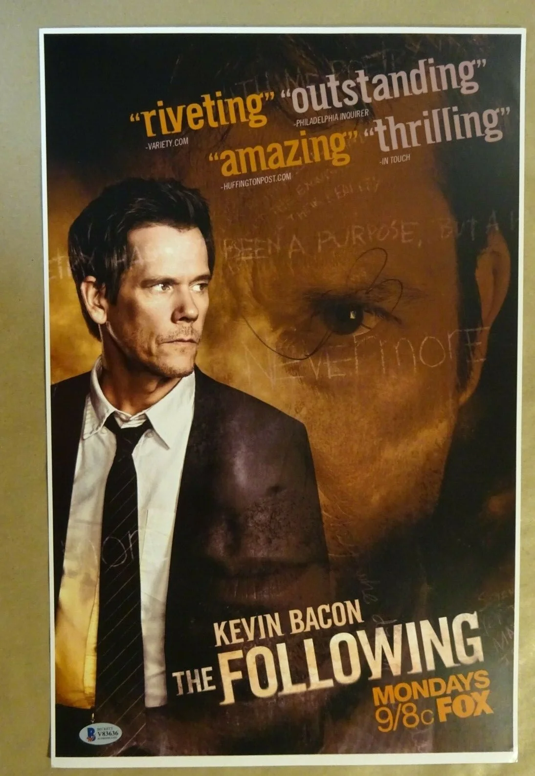 Kevin Bacon — Signed KEVIN BACON Autographed THE FOLLOWING 11"x17" Photo BECKETT BAS COA, image 2
