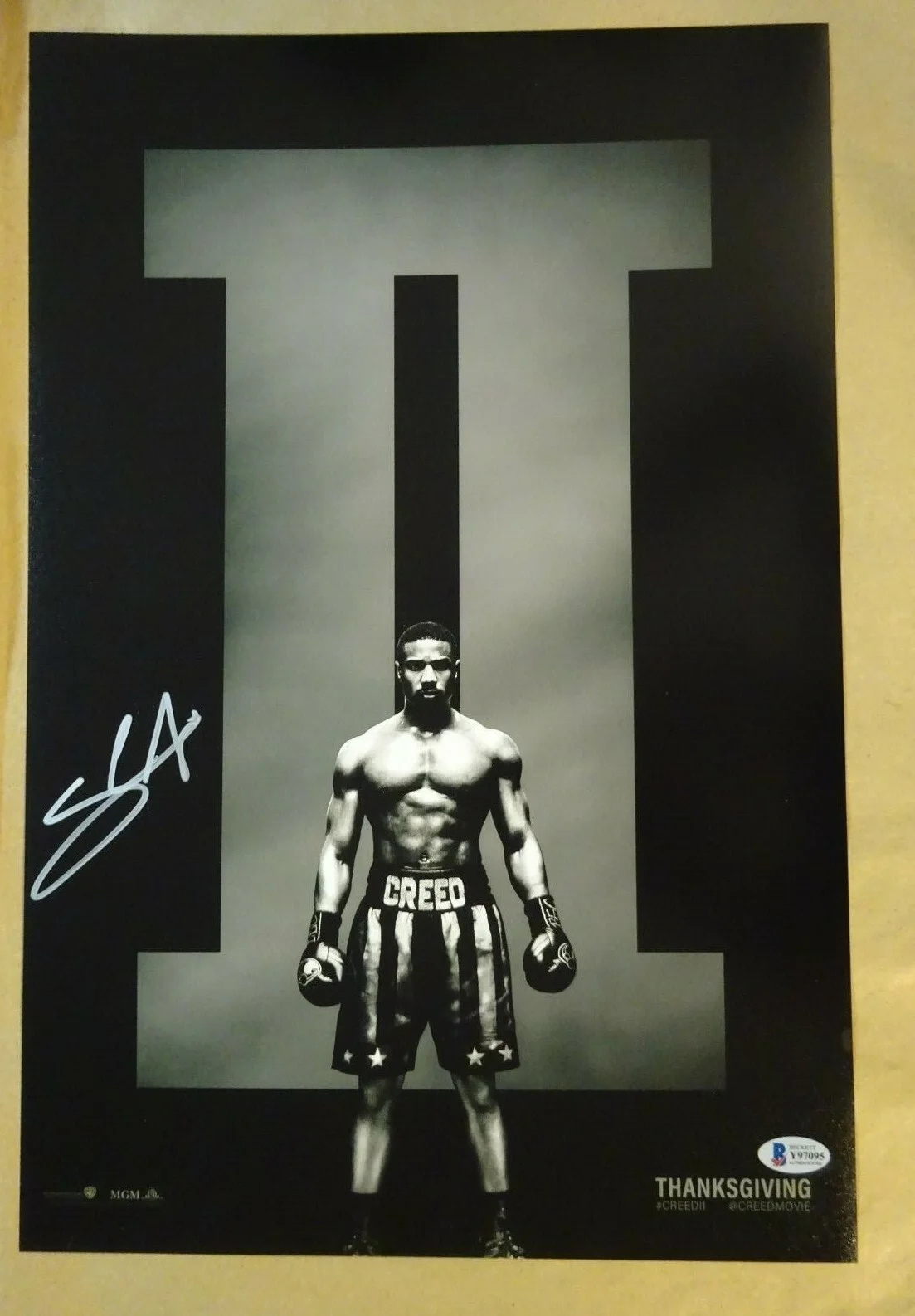 Steven Caple Jr — Signed STEVEN CAPLE JR. Autographed CREED II 12"x18" Photo BECKETT BAS COA, image 2