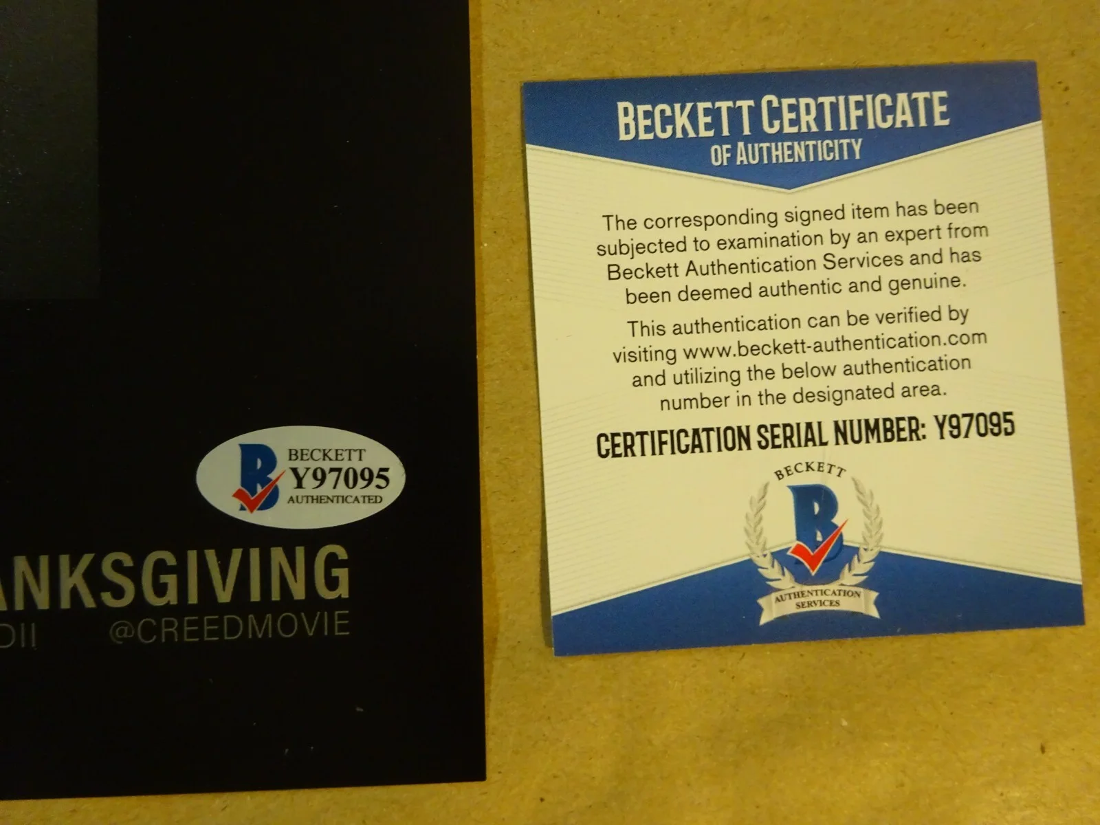 Steven Caple Jr — Signed STEVEN CAPLE JR. Autographed CREED II 12"x18" Photo BECKETT BAS COA, image 5