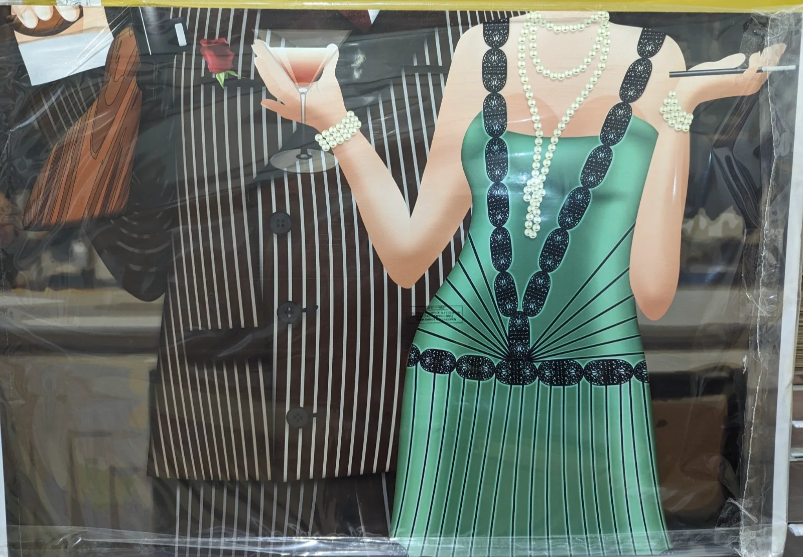Roaring 20's Cardboard Stand-in Gatsby Style Party Standee *Damaged*, image 3