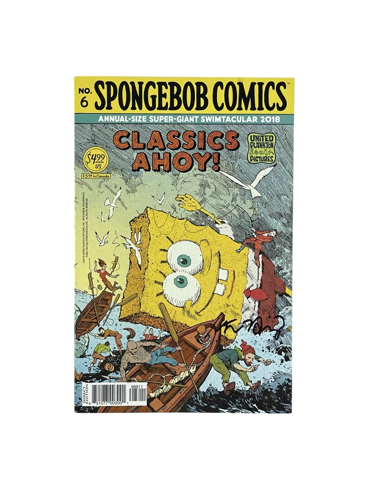 Stephen Hillenburg — Stephen Hillenburg Signed SpongeBob SquarePants Comic Book Classics Ahoy! JSA, image 3