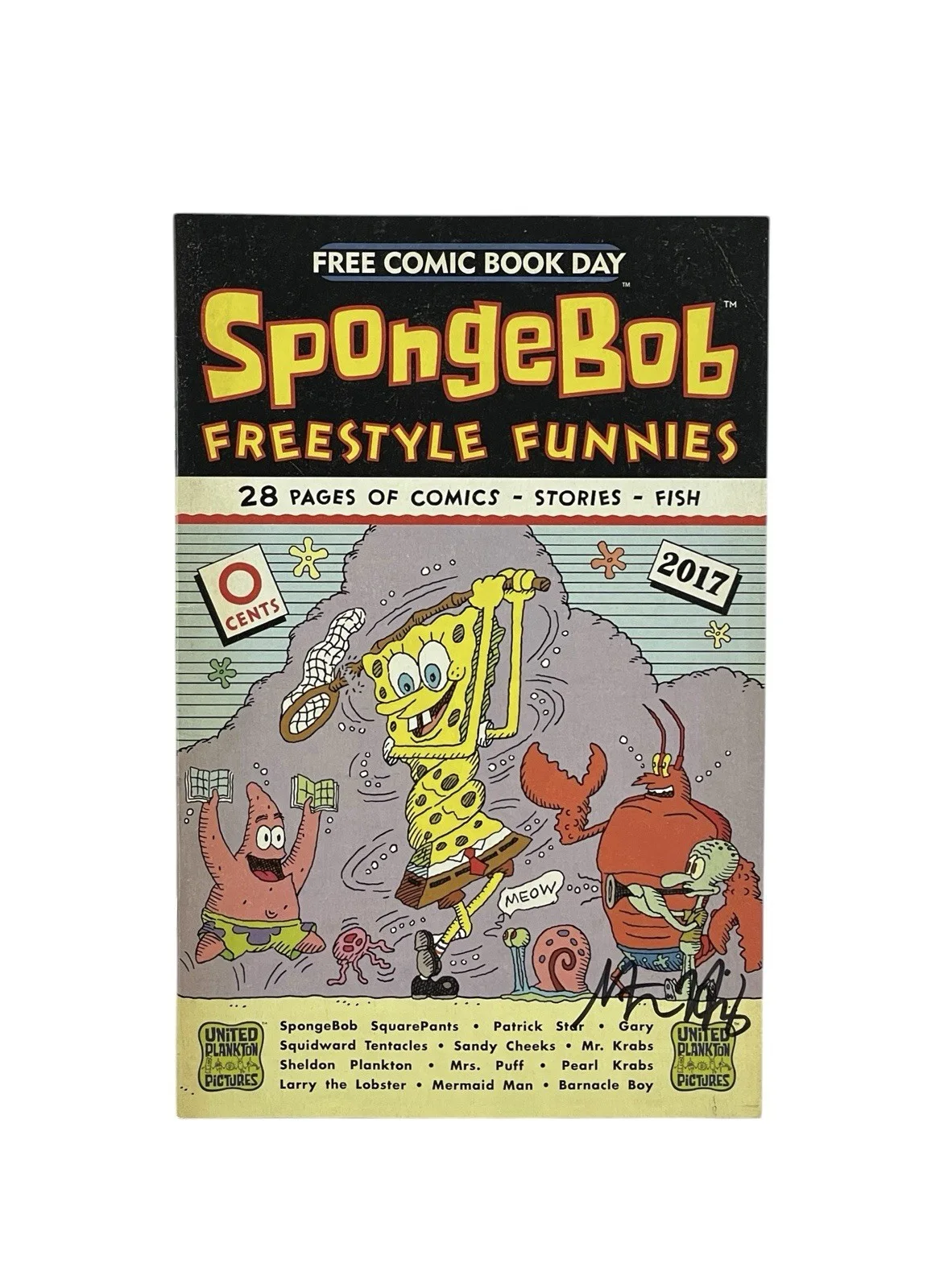 Stephen Hillenburg — Stephen Hillenburg Signed SpongeBob SquarePants Freestyle Funnies Comic Book JSA, image 2