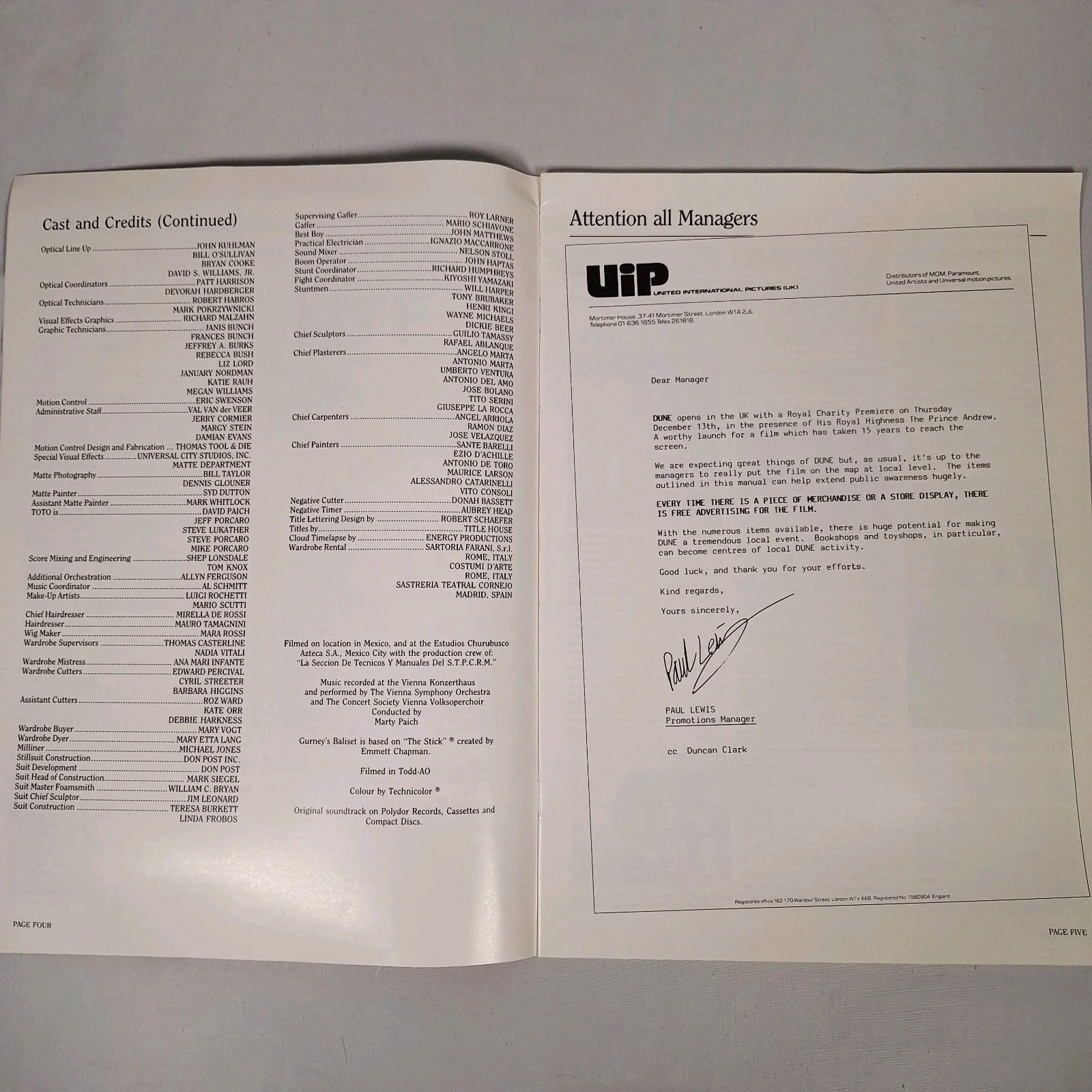 Very Rare Vintage - DUNE - Exhibitors Campaign Book - 1984 - 24 Page Press Book, изображение 4