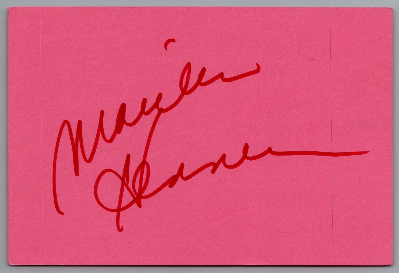 Marilu Henner — Marilu Henner Signed 4x6 Index Card Taxi Autographed