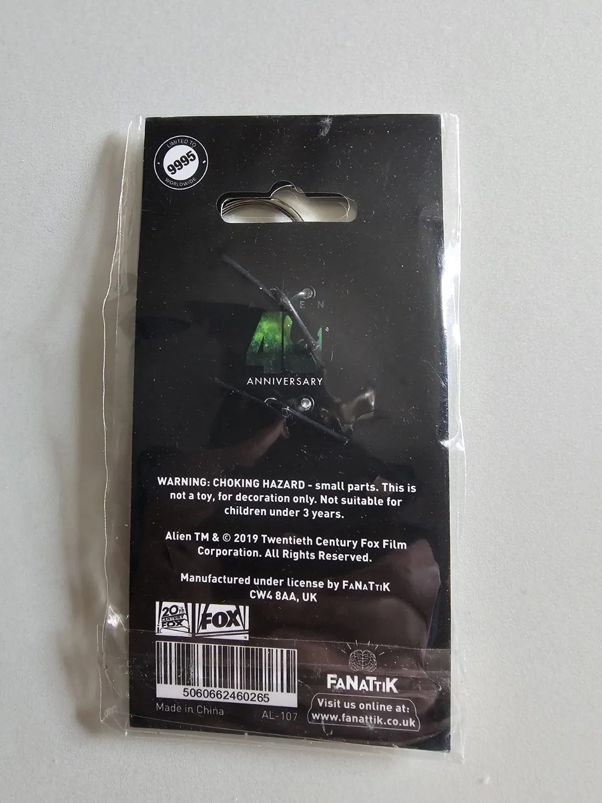 Alien 40th Anniversary Keyring Logo Keychain Limited Edition, image 2