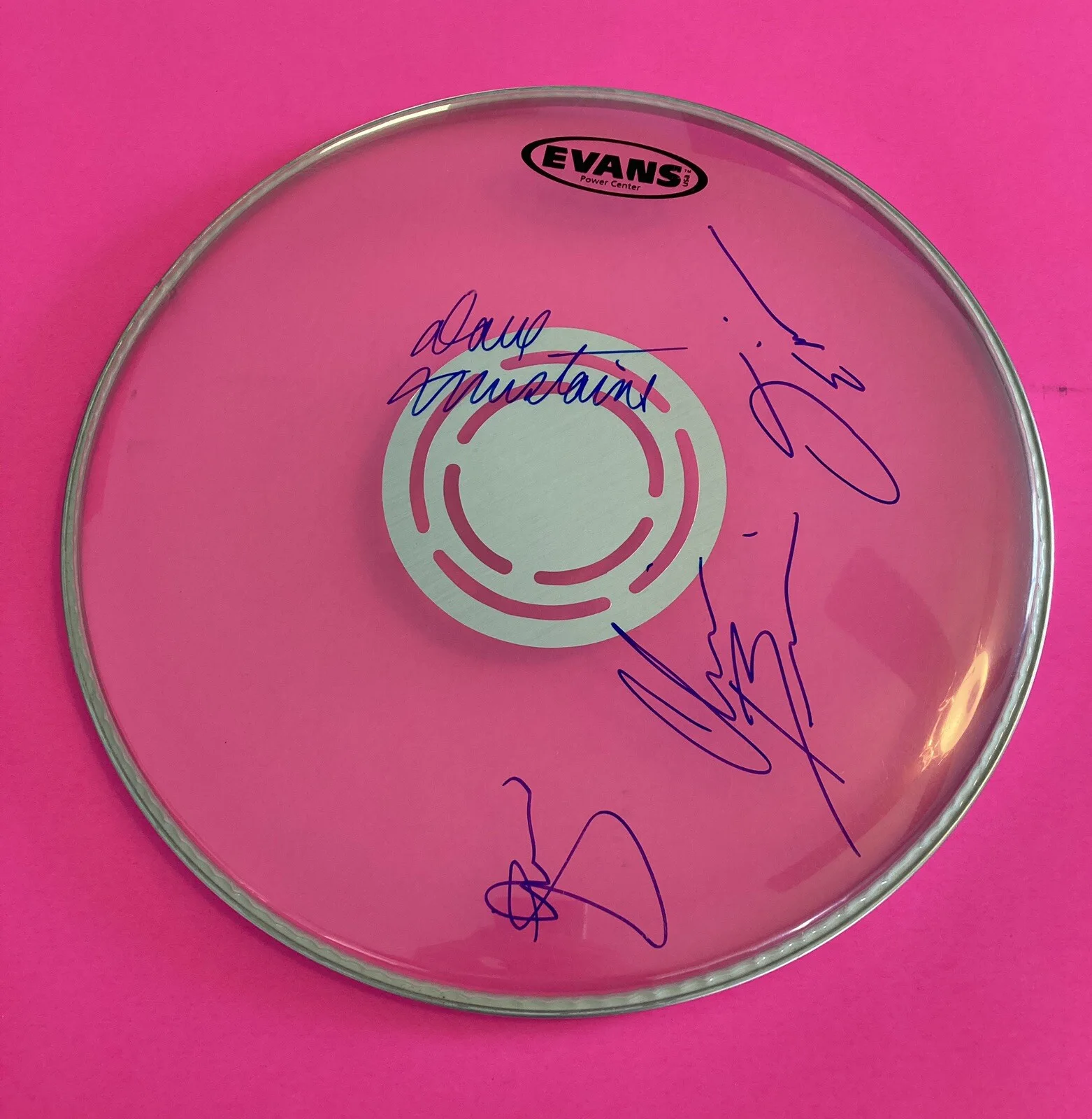 MEGADETH x4 ENTIRE BAND SIGNED DRUMHEAD *EXACT PROOF*, image 2
