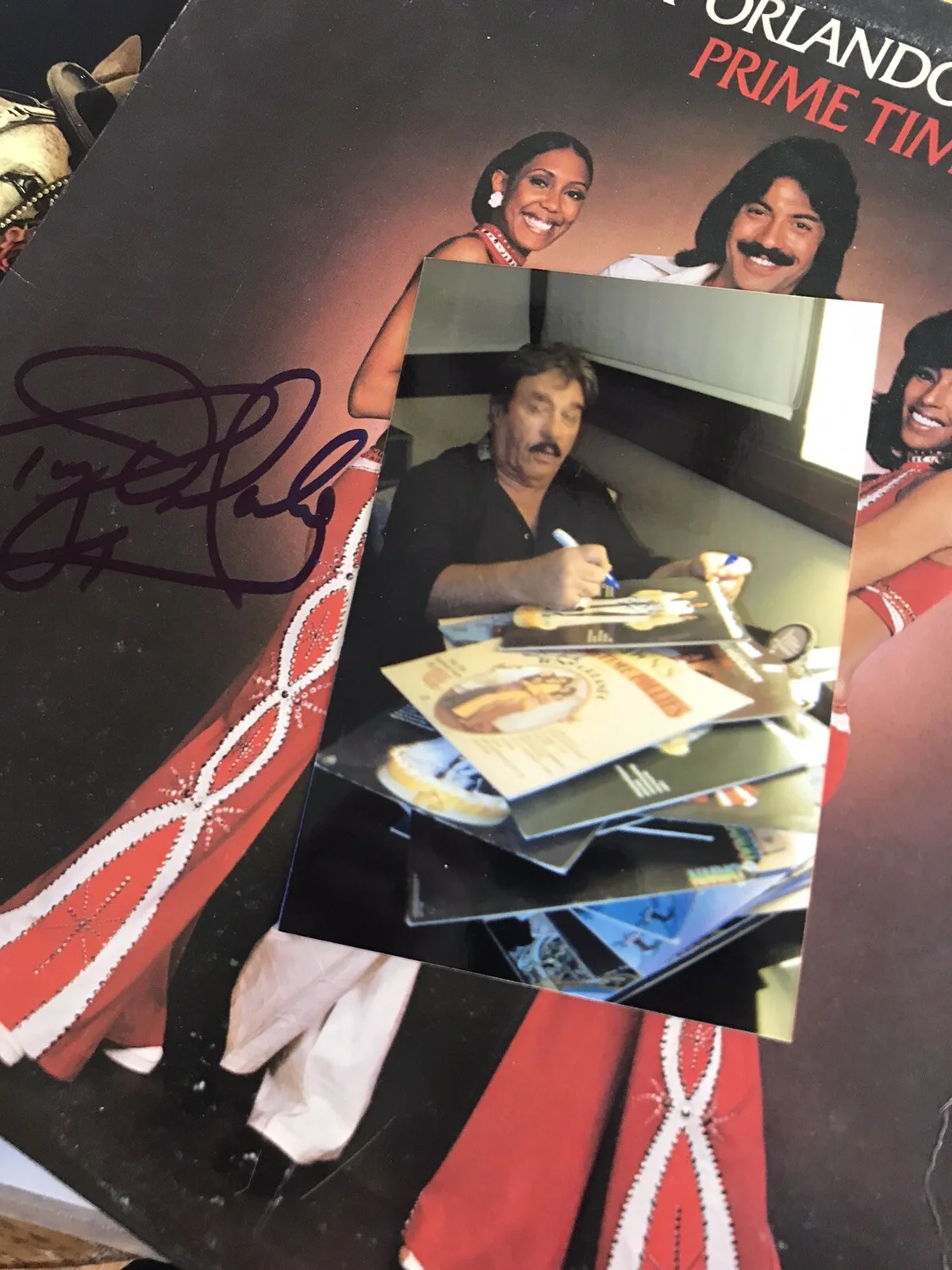 TONY ORLANDO SIGNED AUTOGRAPHED PRIME TIME VINYL LP *PROOF*, image 2