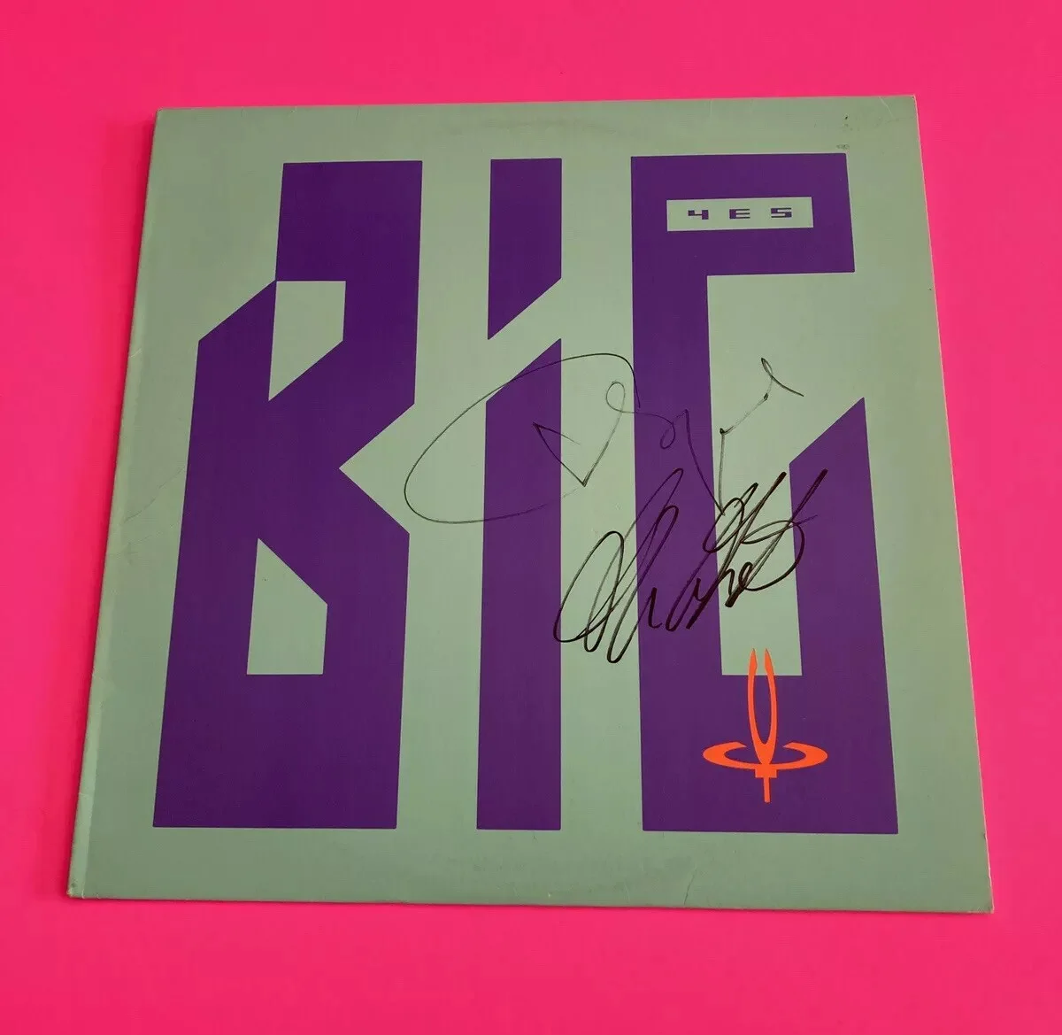 YES x2 ALAN WHITE CHRIS SQUIRE SIGNED BIG VINYL LP *EXACT PROOF*, image 2