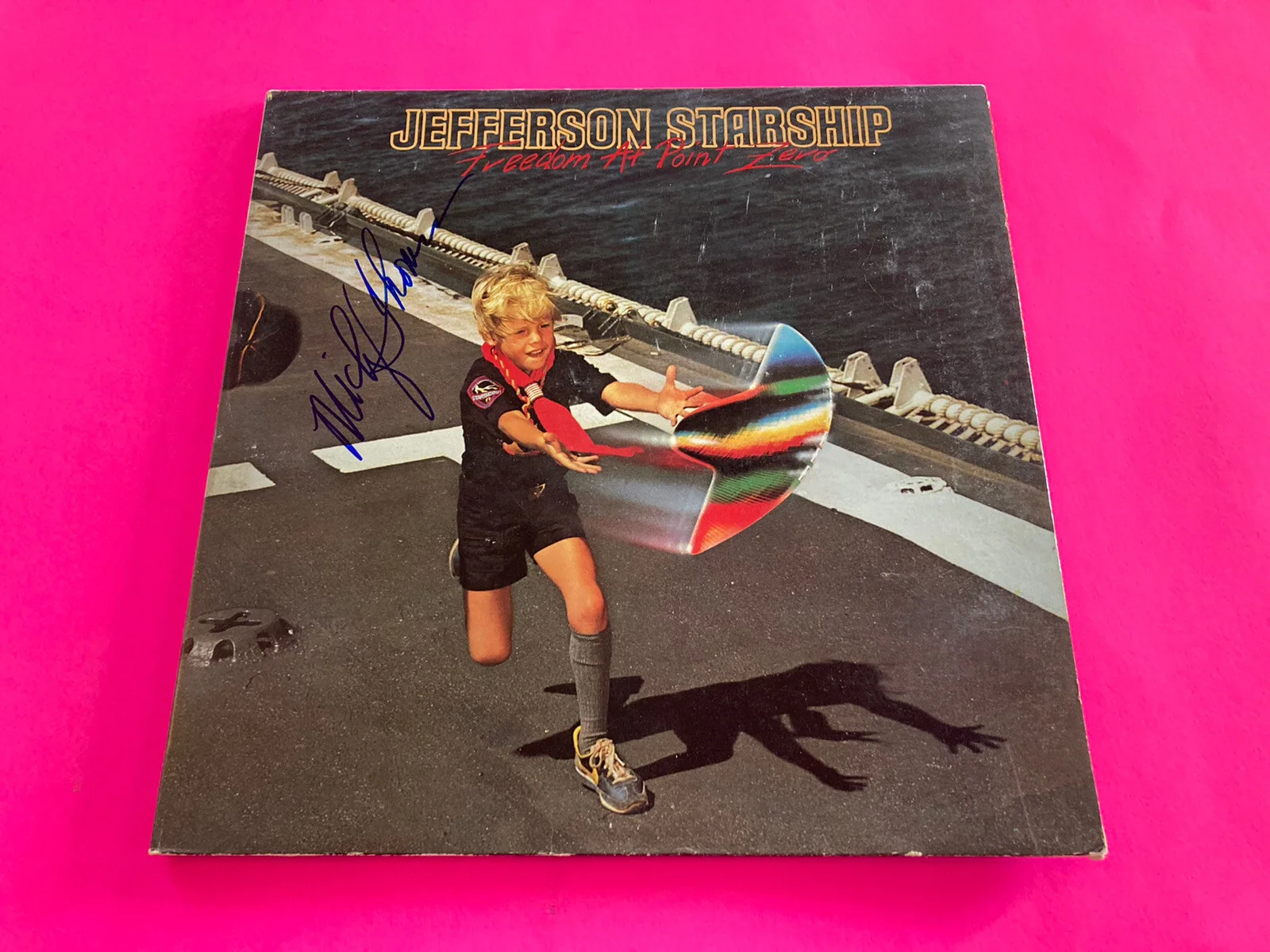 MICKEY THOMAS SIGNED STARSHIP FREEDOM AT POINT ZERO VINYL LP * EXACT PROOF*, image 2