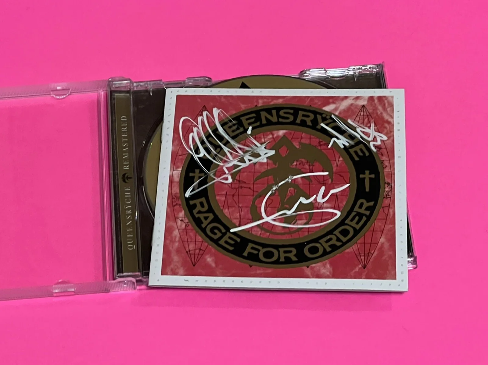 QUEENSRYCHE x3 GEOFF TATE WILTON JACKSON SIGNED RAGE FOR ORDER CD *EXACT PROOF*, image 2