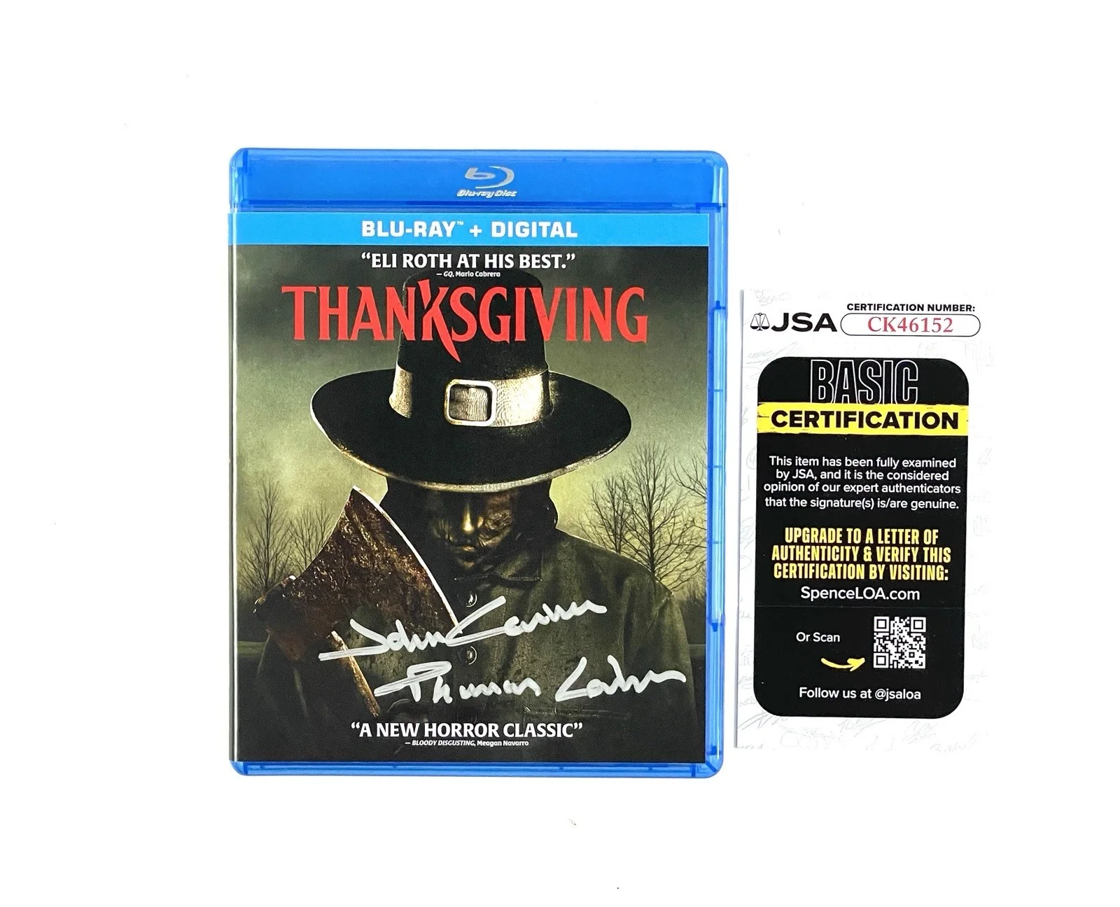 Thomas Lorber — Thomas Lorber Autographed John Carver Signed Thanksgiving Horror Movie Blu-Ray