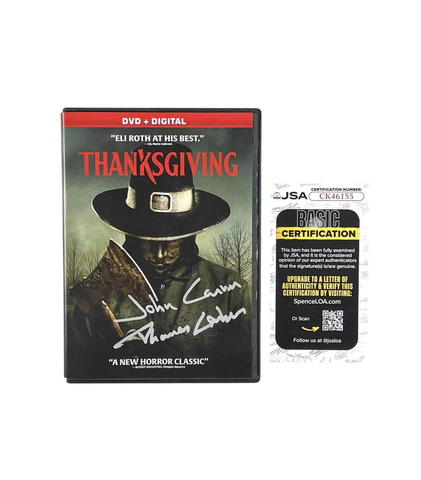 Thomas Lorber — Thomas Lorber Autographed John Carver Signed Thanksgiving Horror Movie DVD 🪓