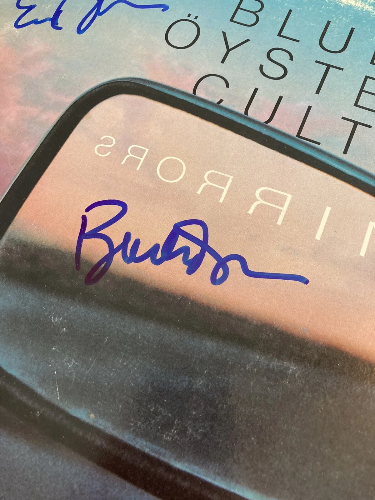 BLUE OYSTER CULT ERIC BLOOM BUCK DHARMA SIGNED MIRRORS VINYL LP *EXACT PROOF*, изображение 4