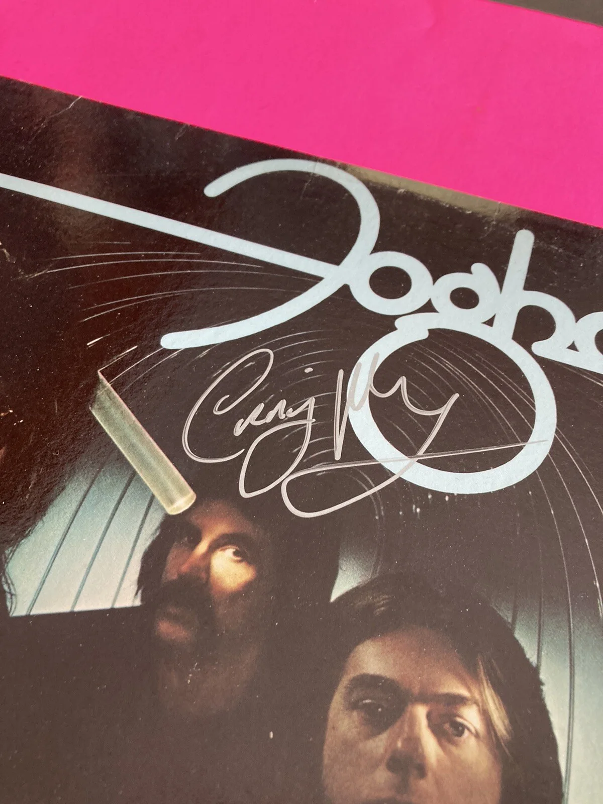 FOGHAT x2 ROGER EARL CRAIG MACGREGOR SIGNED STONE BLUE VINYL LP *EXACT PROOF*, image 4