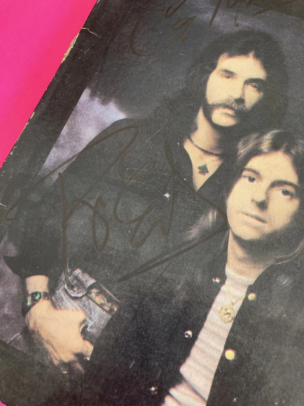 FOGHAT x2 ROGER EARL CRAIG MACGREGOR SIGNED NIGHT SHIFT VINYL LP * PROOF*, image 4