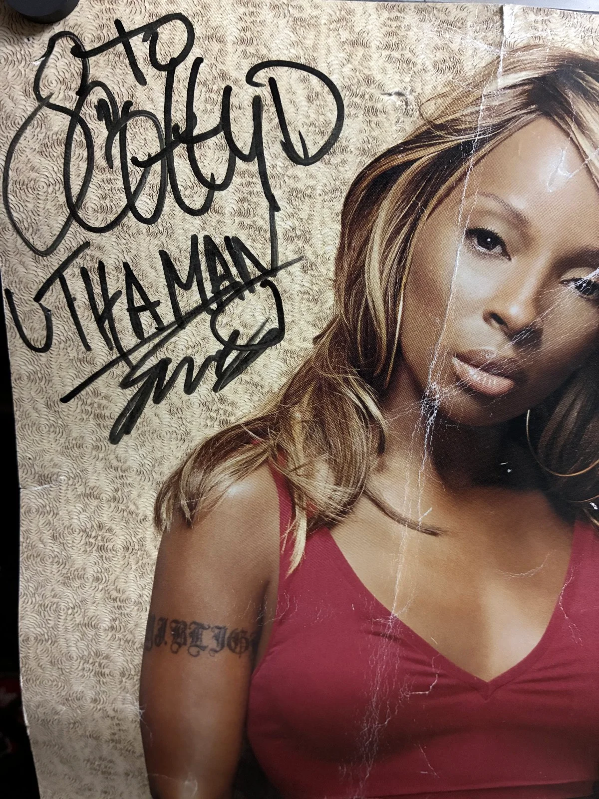 Signed Mary J. Blige Mini Poster R&B Soul Promo, изображение 2