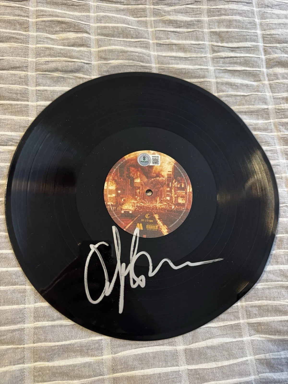 OFFSET SIGNED VINYL DISC BECKETT COA AUTHENTIC AUTOGRAPH MUSIC RAPPER READ DESCR, image 2