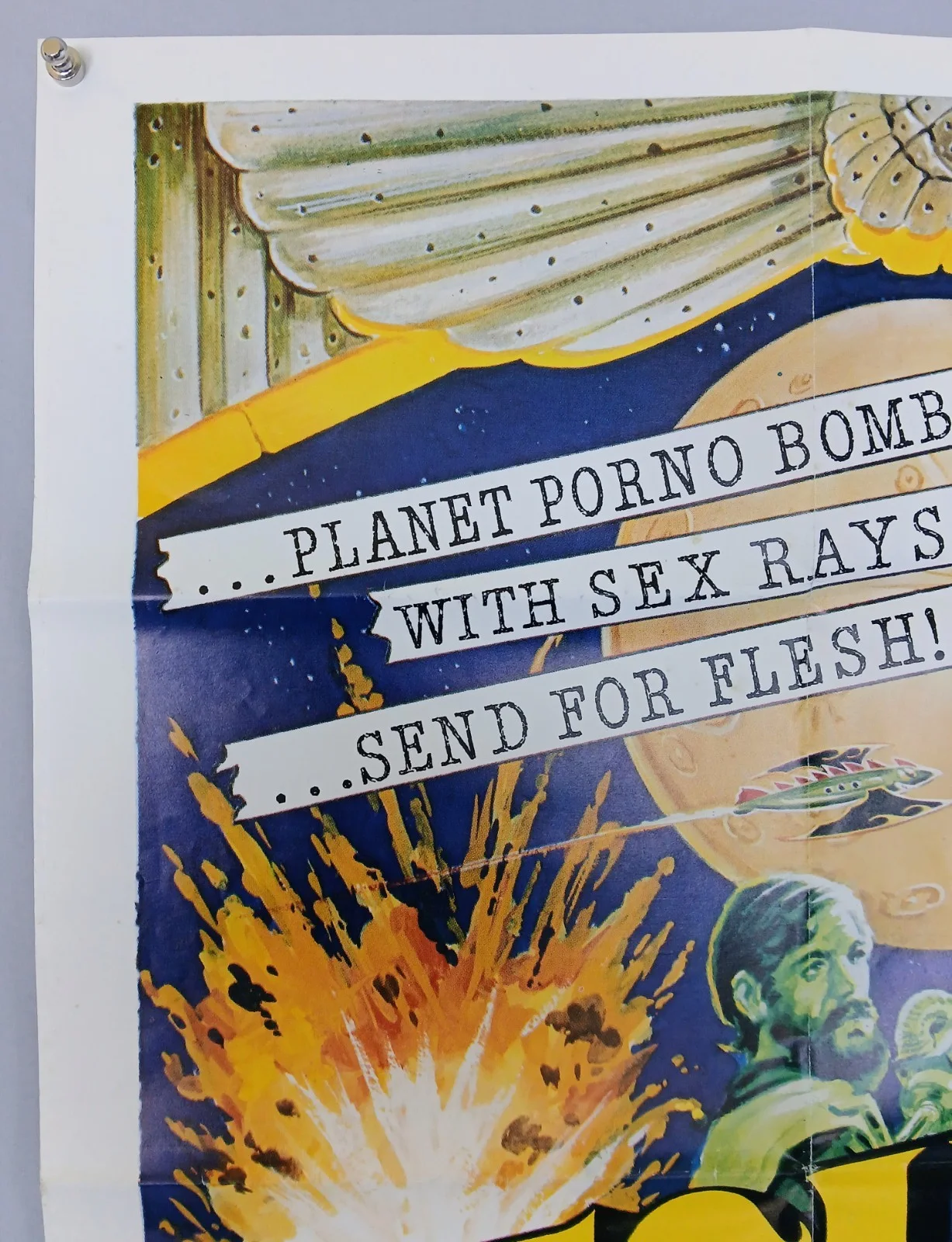 FLESH GORDON (1974) original UK quad poster - sci-fi sex spoof - Sam Peffer art, image 2