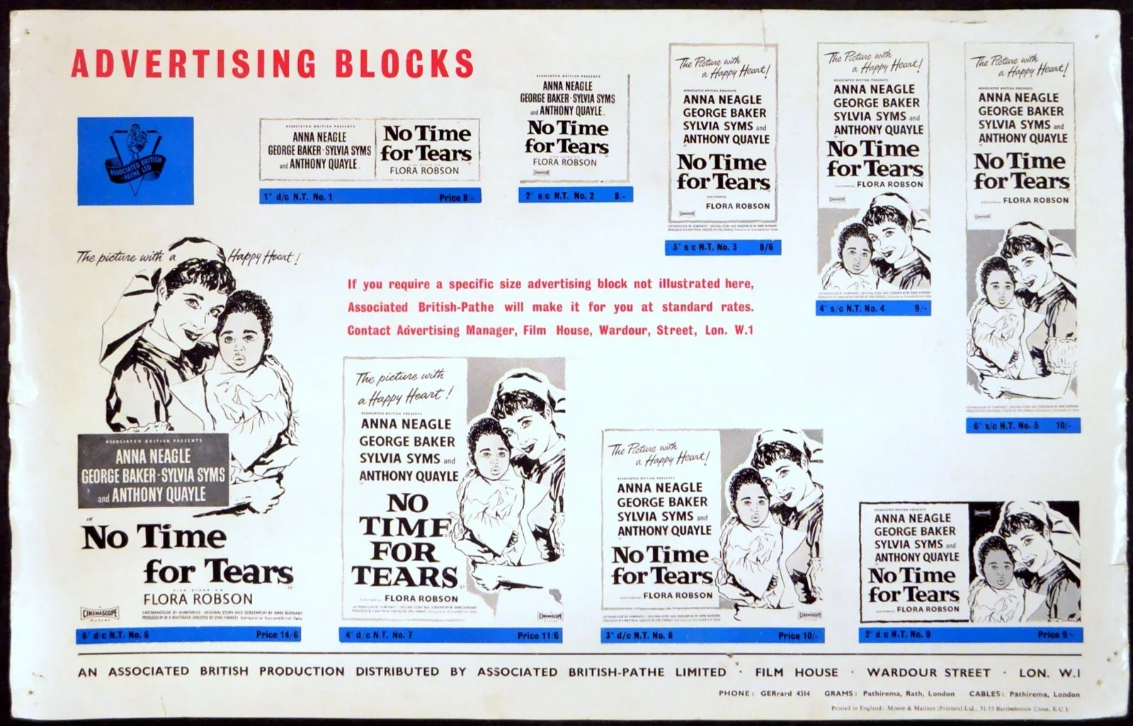 NO TIME FOR FLOWERS 1953 Viveca Lindfors, Paul Hubschmid UK CAMPAIGN BOOK, изображение 2