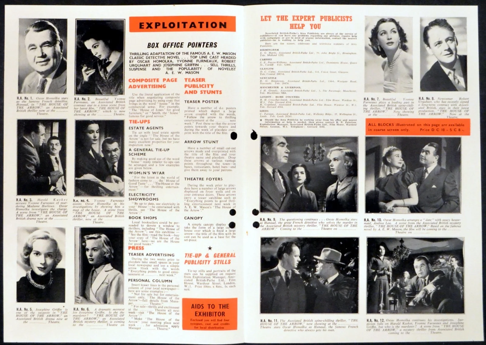 HOUSE OF THE ARROW 1953 Oskar Homolka, Robert Urquhart UK CAMPAIGN BOOK, изображение 2