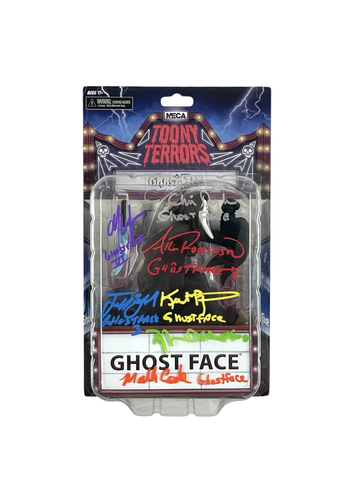 Cast — Scream Ghostface Toony Terrors Autographed Action Figure Signed 7 Cast Members, image 3